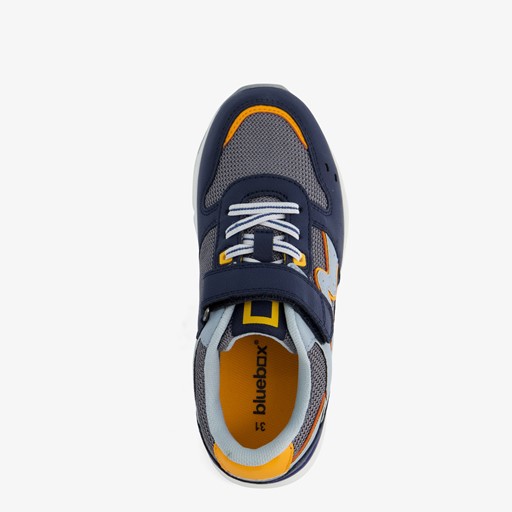 Jongens sneakers blauw met oranje details