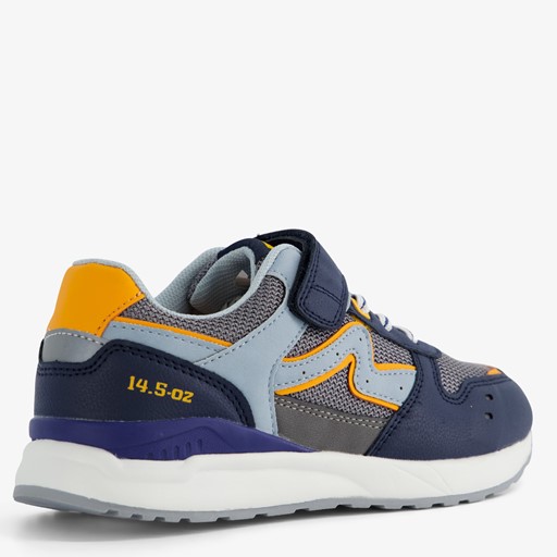 Jongens sneakers blauw met oranje details