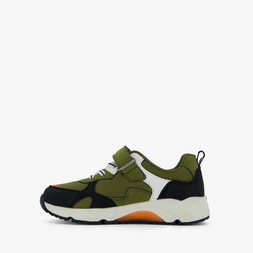 Jongens sneakers groen met oranje details