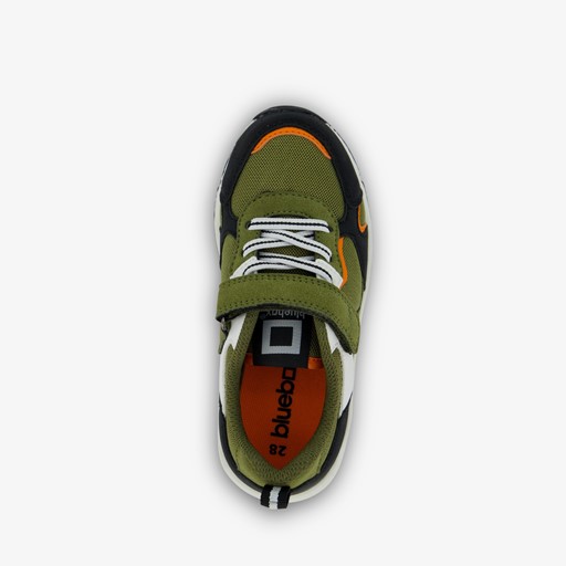 Jongens sneakers groen met oranje details
