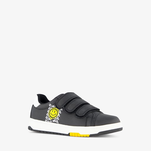 Jongens sneakers zwart met smiley
