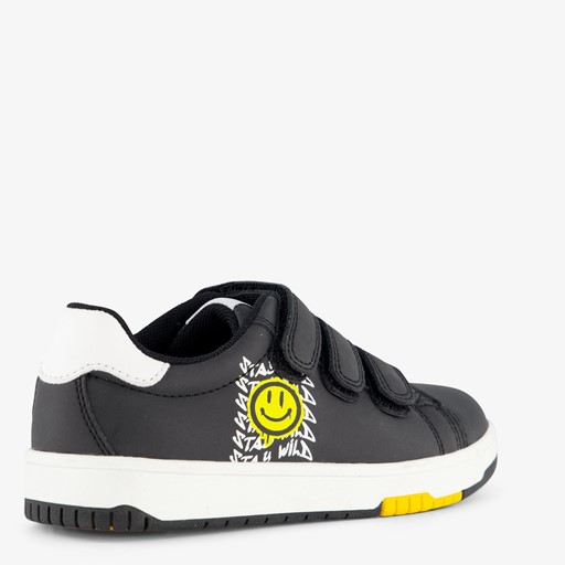 Jongens sneakers zwart met smiley