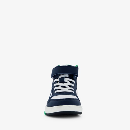 Hoge jongens sneakers blauw/wit