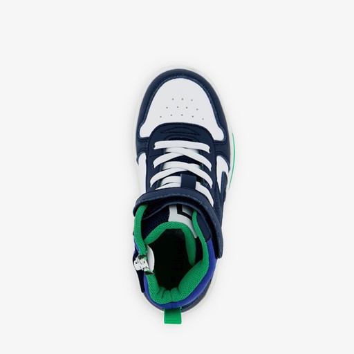 Hoge jongens sneakers blauw/wit