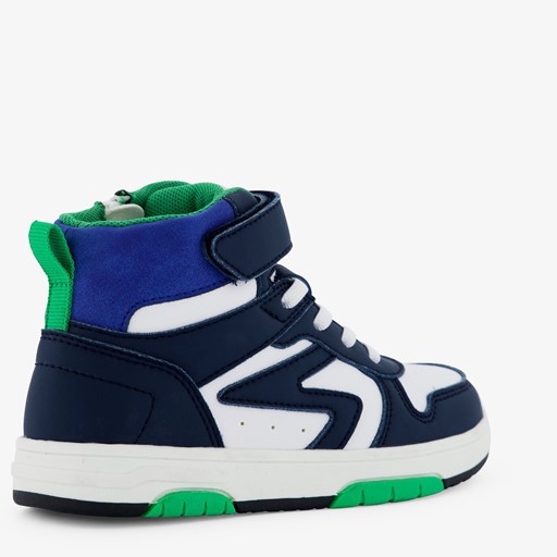 Hoge jongens sneakers blauw/wit