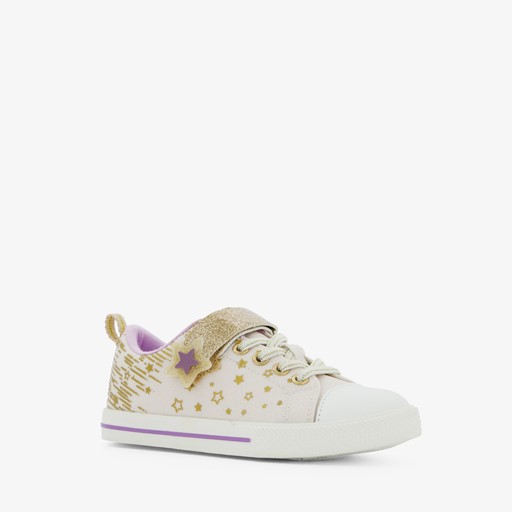 Meisjes sneakers wit met glitters