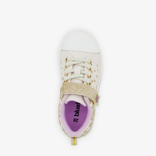 Meisjes sneakers wit met glitters