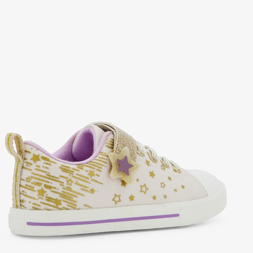 Meisjes sneakers wit met glitters