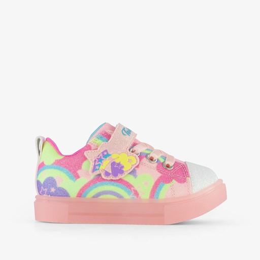 Meisjes sneakers roze met lichtjes