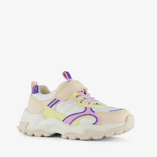 Meisjes dad sneakers beige/pastel
