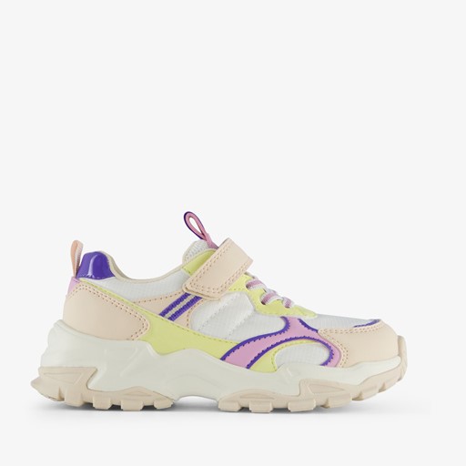 Meisjes dad sneakers beige/pastel