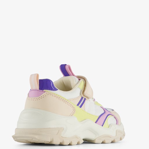 Meisjes dad sneakers beige/pastel