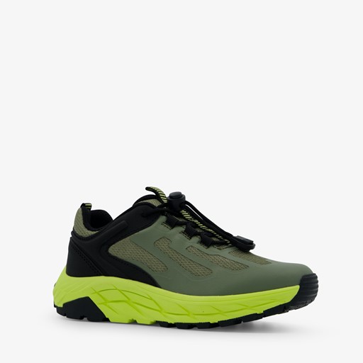 Jongens dad sneakers legergroen