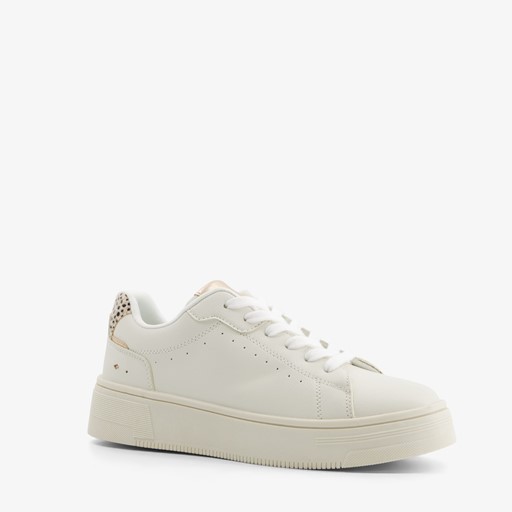 Dames sneakers wit met panterprint