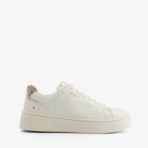 Dames sneakers wit met panterprint