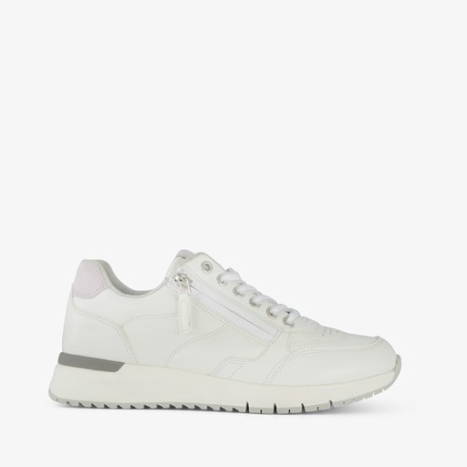 Dames sneakers wit met ritsje