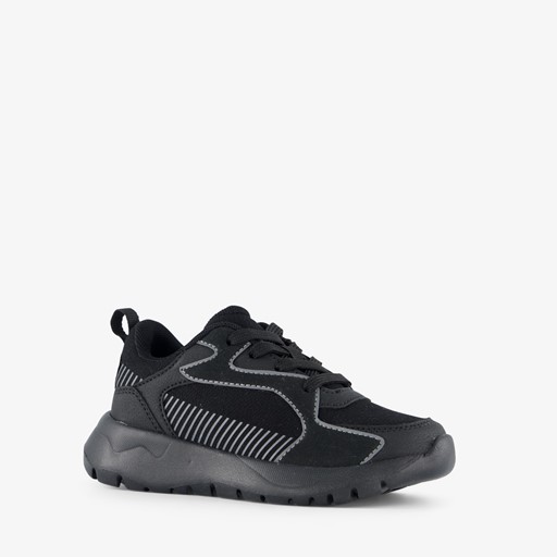 Jongens dad sneakers zwart/wit