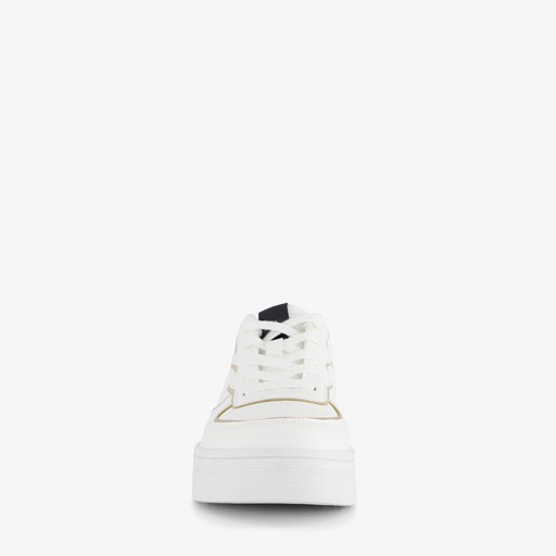 Dames sneakers wit met gouden details