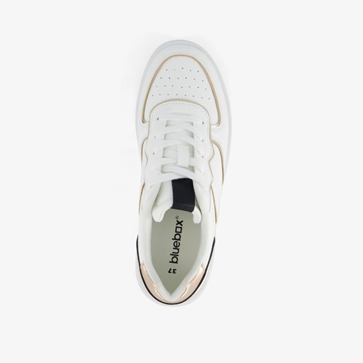 Dames sneakers wit met gouden details
