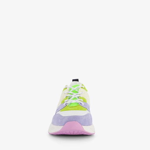 Dames dad sneakers wit neon accenten
