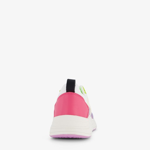 Dames dad sneakers wit neon accenten