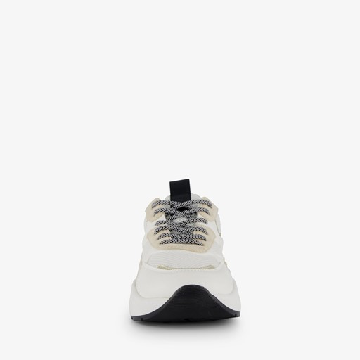 Dames dad sneakers wit met dierenprint