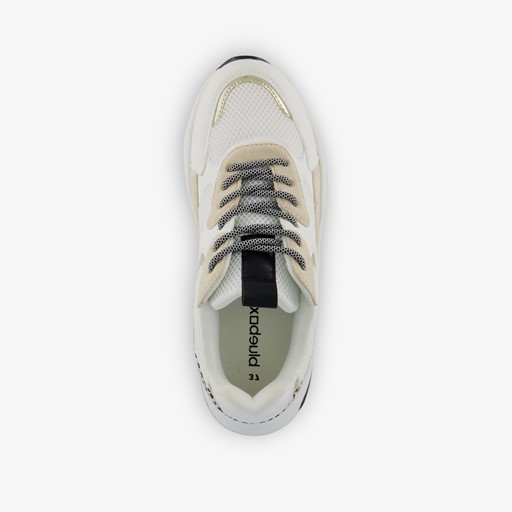 Dames dad sneakers wit met dierenprint