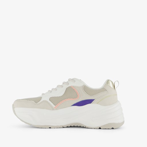 Dames dad sneakers beige