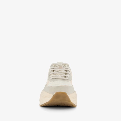 Dames dad sneakers beige met glitters