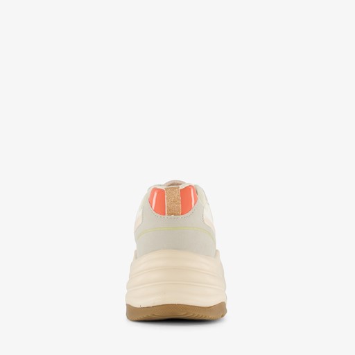 Dames dad sneakers beige met glitters