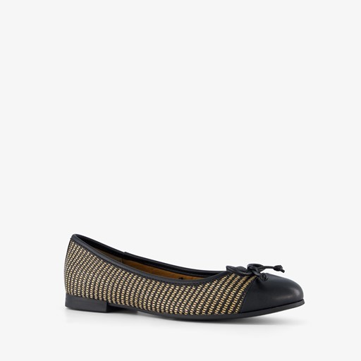 Dames ballerina zwart goud
