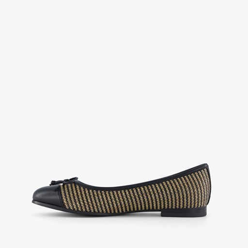 Dames ballerina zwart goud