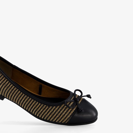 Dames ballerina zwart goud