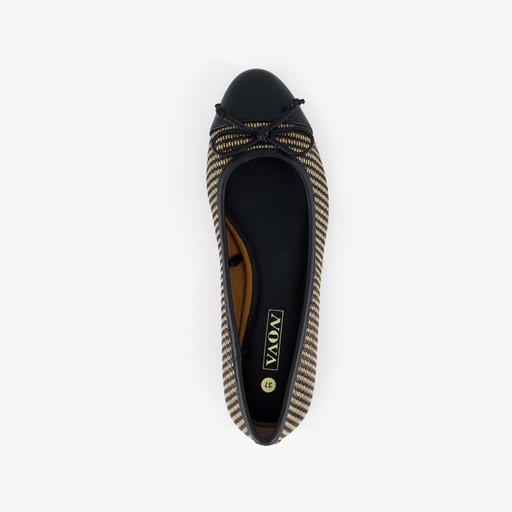 Dames ballerina zwart goud