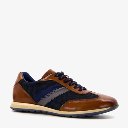 Leren heren sneakers cognac