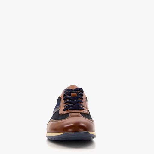 Leren heren sneakers cognac