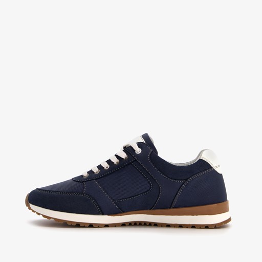 Heren sneakers blauw/bruin