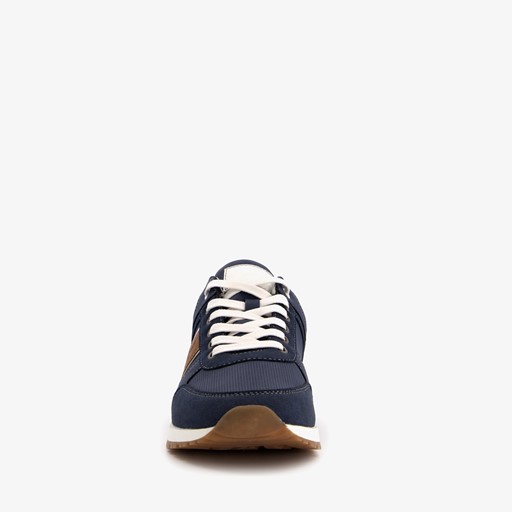Heren sneakers blauw/bruin
