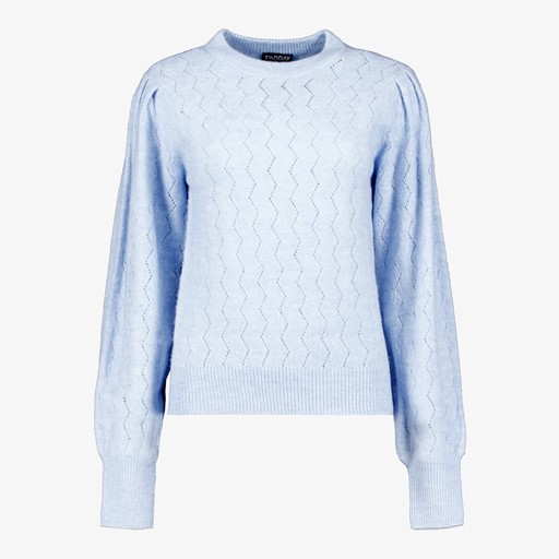 Gebreide dames trui lichtblauw