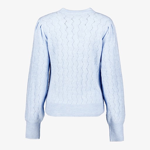Gebreide dames trui lichtblauw