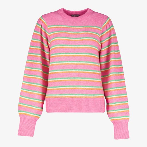 Dames trui roze gestreept