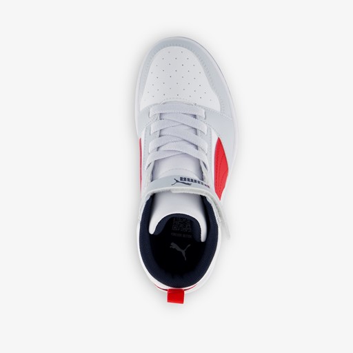 Rebound V6 Mid kinder sneakers wit/rood