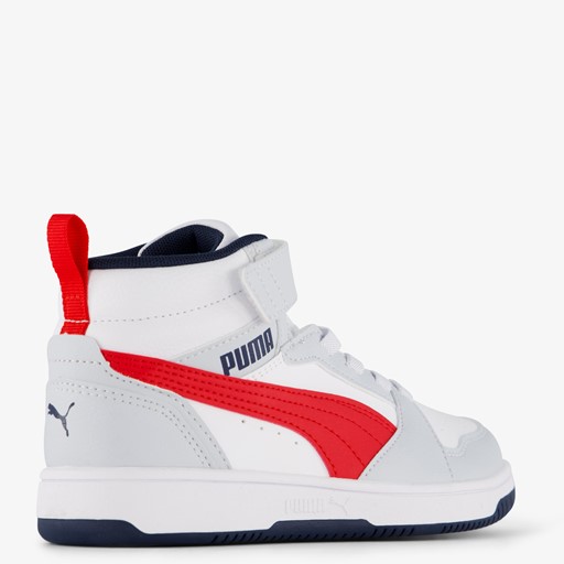Rebound V6 Mid kinder sneakers wit/rood