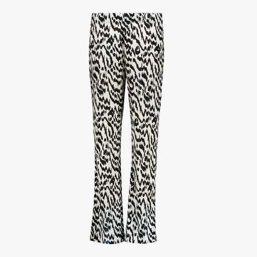 Dames broek wit met zwart print