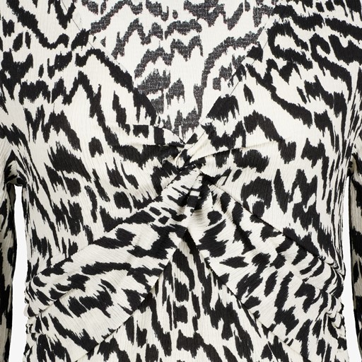 Dames top wit met zwarte print