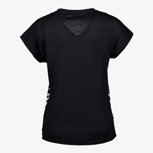 Dames T-shirt zwart met paisley print