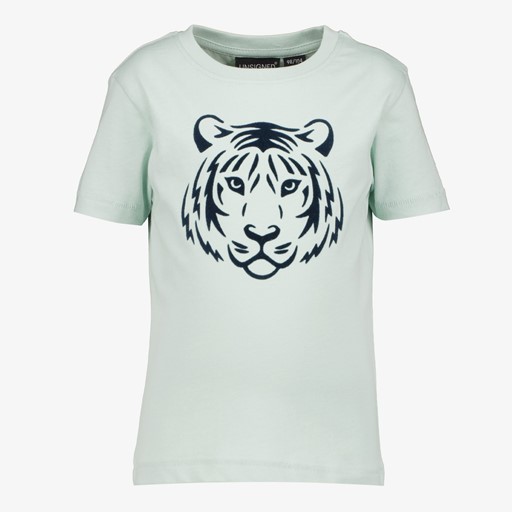 Jongens T-shirt lichtgroen met tijgerkop