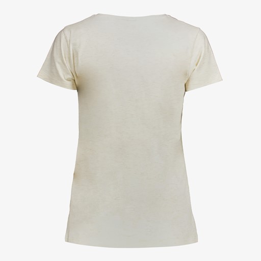 Dames T-shirt crème wit met opdruk