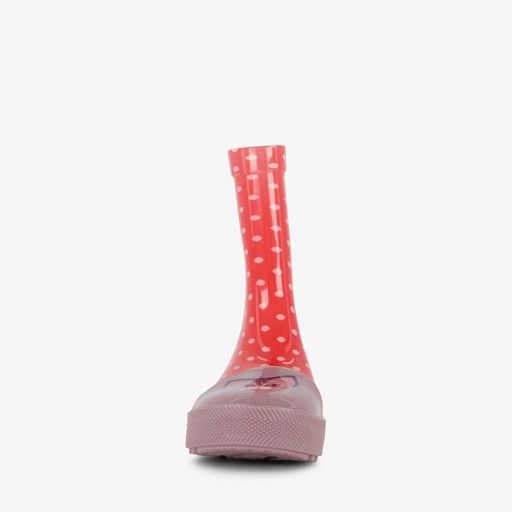 Kinder regenlaarzen rood met kat opdruk