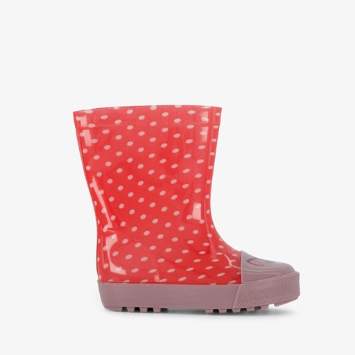 Kinder regenlaarzen rood met kat opdruk